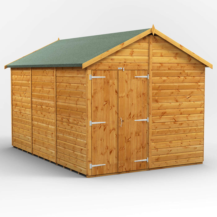 Power Garden Shed 128PAWDD Golden Brown 12x8