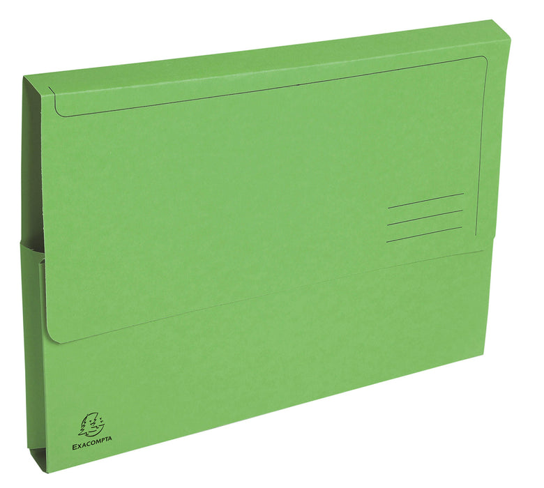 Exacompta Document Wallet 46973E A4 Board 24 (W) x 32 (H) cm Green Pack of 100