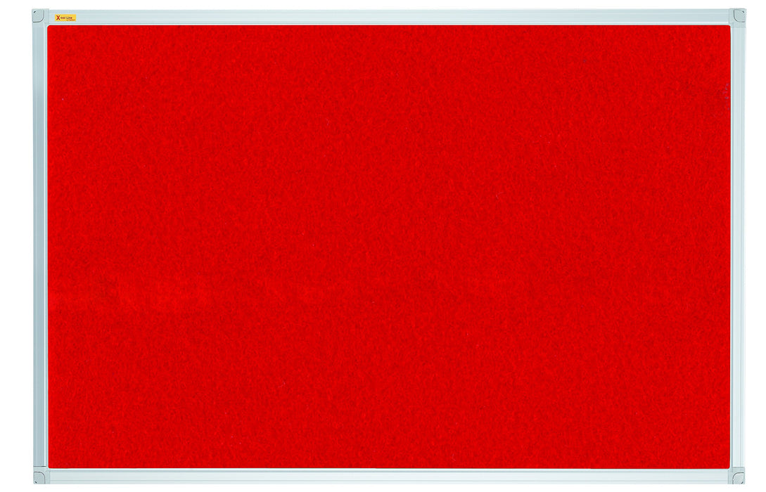 Franken X-tra!Line Wall Mounted Felt Pin Board 2400 x 1200mm Red, Silver