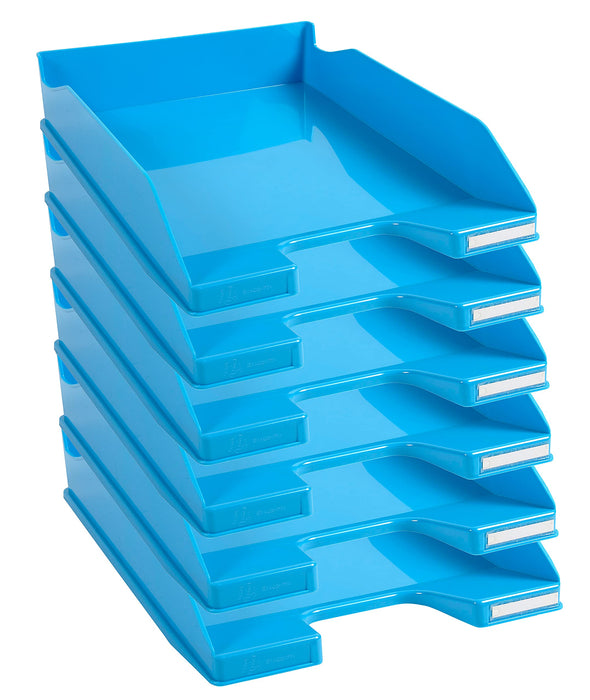 Exacompta Letter Tray Combo Midi Glossy Turquoise Pack of 6