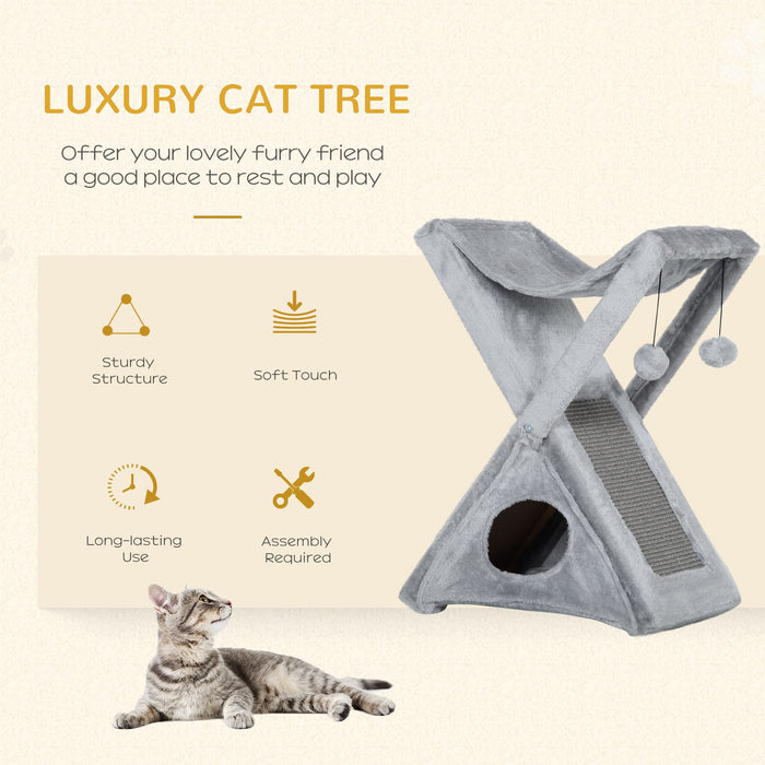 PawHut Cat Tower Grey 320 mm x 545 mm x 650 mm