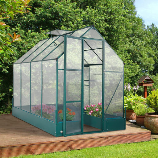 OutSunny Greenhouse with Plan Bed Temperature