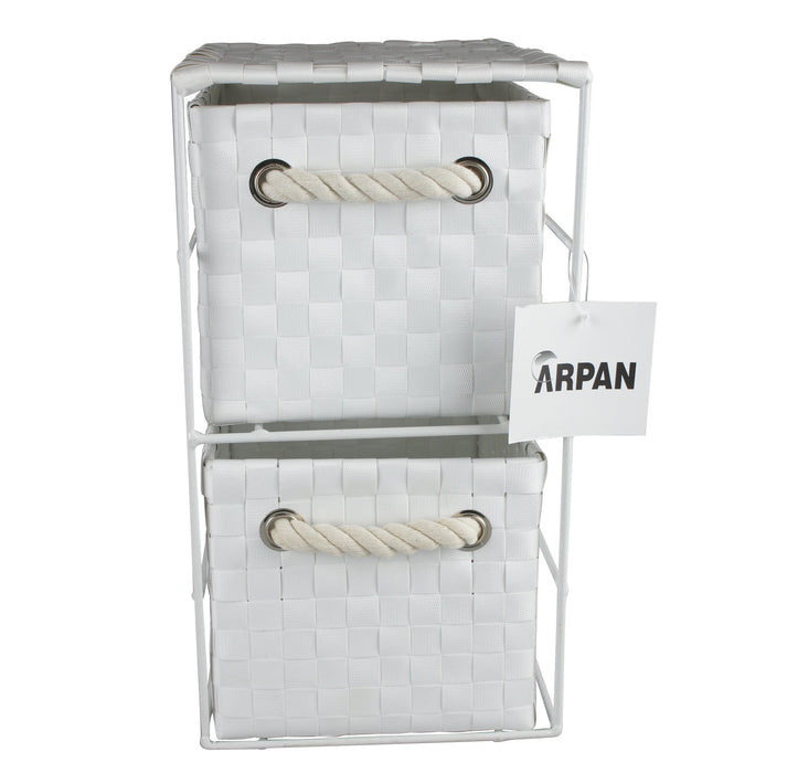 ARPAN Storage Cabinet with 2 Drawers Polypropelene White 18 x 25 x 33 cm