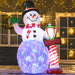 HOMCOM Christmas Snowman with Lamp Inflatable White 103 x 240 cm