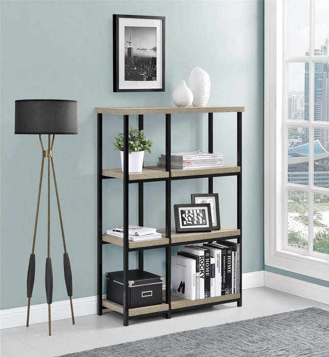 Alphason Elmwood Bookcase 9650096PCOM 800 x 300 x 1135 mm Distressed Grey Oak