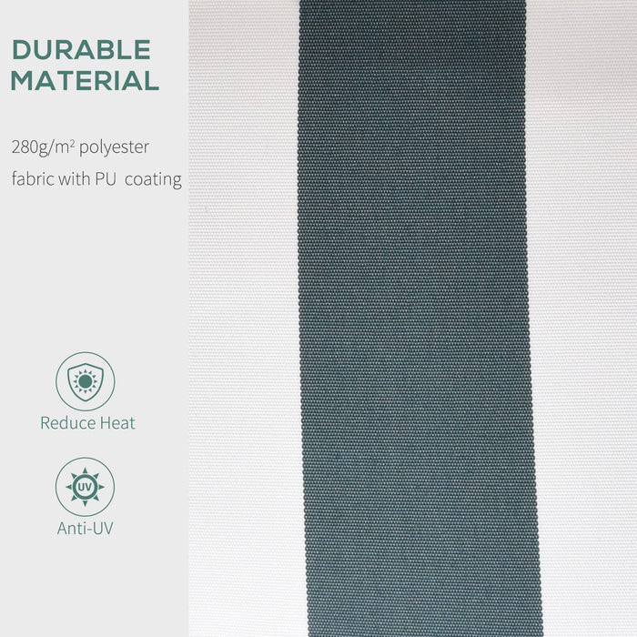 OutSunny Retractable Awning, 2.5x2 m-Dark Green/White