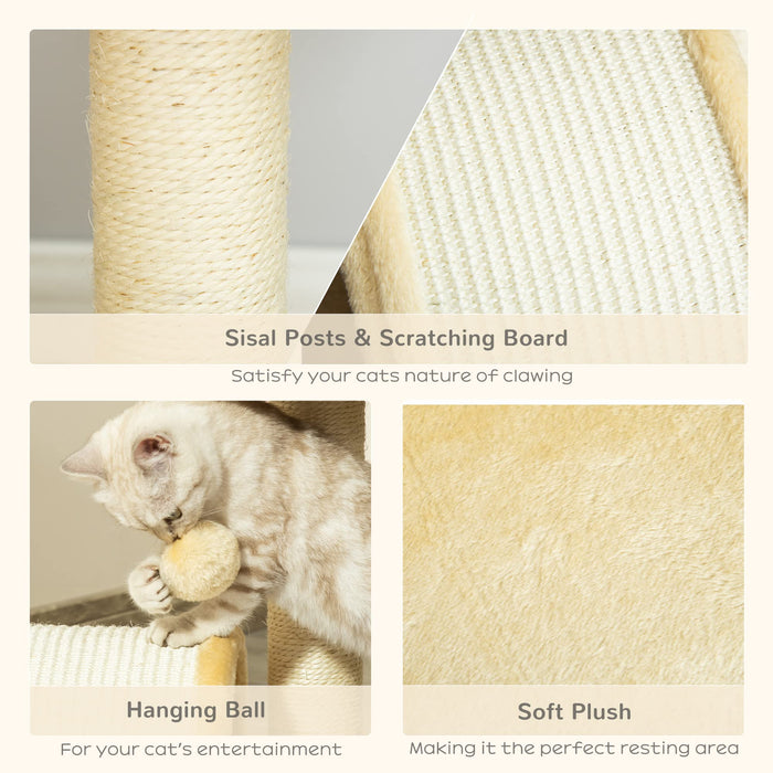 PawHut Cat Tree Beige 360 mm x 360 mm x 440 mm