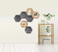 Securit Hexagon Chalkboard Wall Mounted 20 (W) x 2 (D) x 23 (H) cm Black, Brown Pack of 7