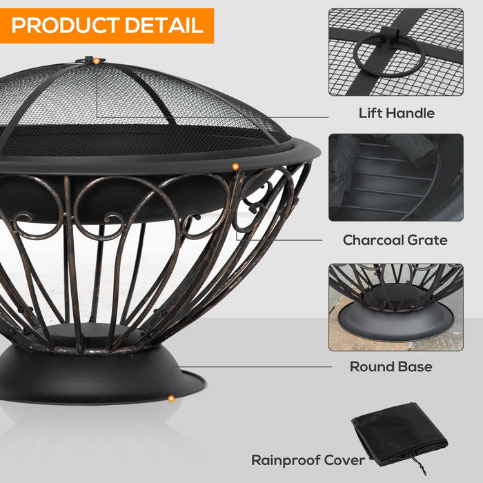 OutSunny Firepit 842-273V00BK Metal, PL (Polyester)