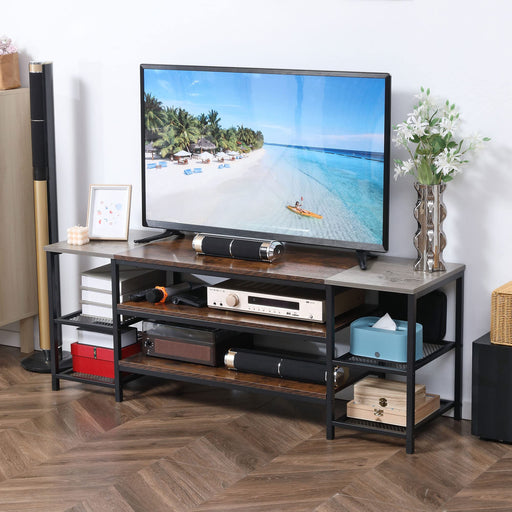 HOMCOM TV Stand Particle Board,Steel Grey 140 x 40 x 50 cm