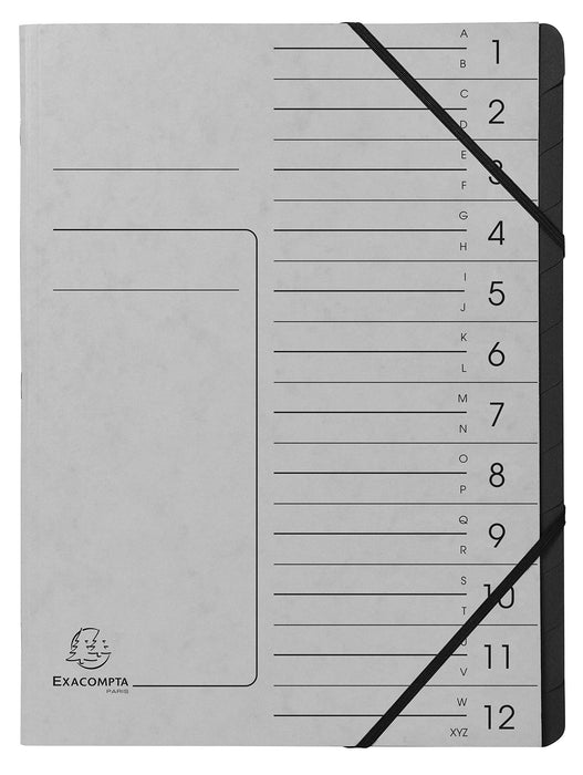 Exacompta Multipart File 541211E Mottled Pressboard Grey 24.5 (W) x 1 (D) x 32 (H) cm Pack of 10