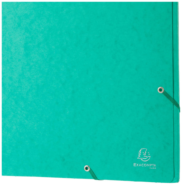 Exacompta 3 Flap Folder 59515E Green Mottled Pressboard Pack of 5