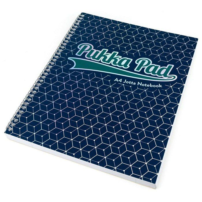 Pukka Pad Notebook Glee Jotta A4 Ruled Spiral Bound Cardboard Hardback Blue Perforated 200 Pages 200 Sheets