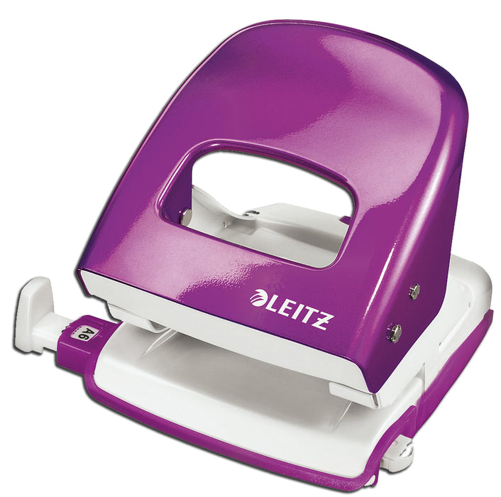 Leitz NeXXt WOW Metal 2 Hole Punch 5008 30 Sheets Purple