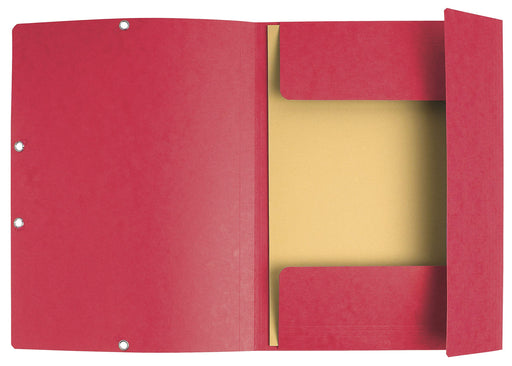 Exacompta 3 Flap Folder 55405E Red Mottled Pressboard Pack of 25