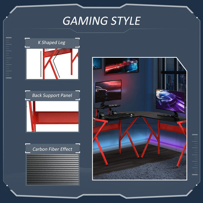 HOMCOM Gaming Desk Metal Red 1,250 x 750 mm