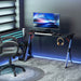 HOMCOM Gaming Desk with Lights Black 600 x 740 mm