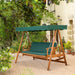 OutSunny Swing Chair Fir wood Steel Oxford cloth Green 1,280 x 2,350 x 1,800 mm