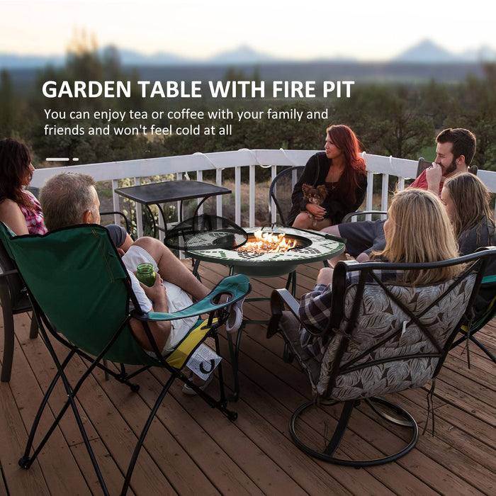 OutSunny Firepit 842-219 Metal, Ceramic Tile