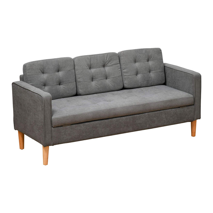 HOMCOM 3 Seater Sofa Grey 620 x 820 mm