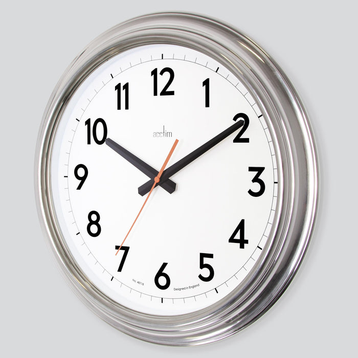 Acctim Analog Clock Chrome 40 x 40 x 5.6 x 40 cm