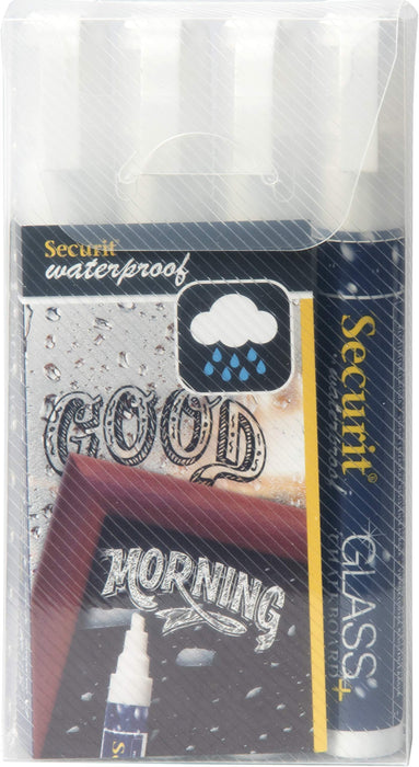 Securit Waterproof Chalk Mkr Wht Pk4