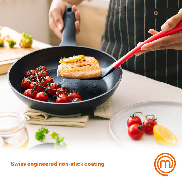 MasterChef Frying Pan Forged Aluminium, Non-Stick Coating Black 28 cm