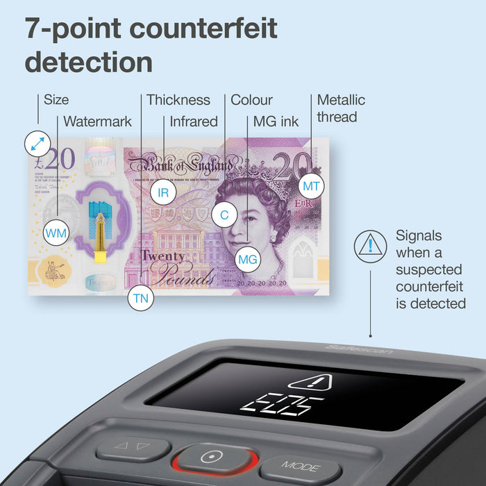 Safescan Counterfeit Detector 155-S Black