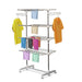 HOMCOM Folding Cloth Hanger 03-0063 ABS, Polypropylene, Stainless Steel Silver, White 550 mm x 1420 mm x 1720 mm