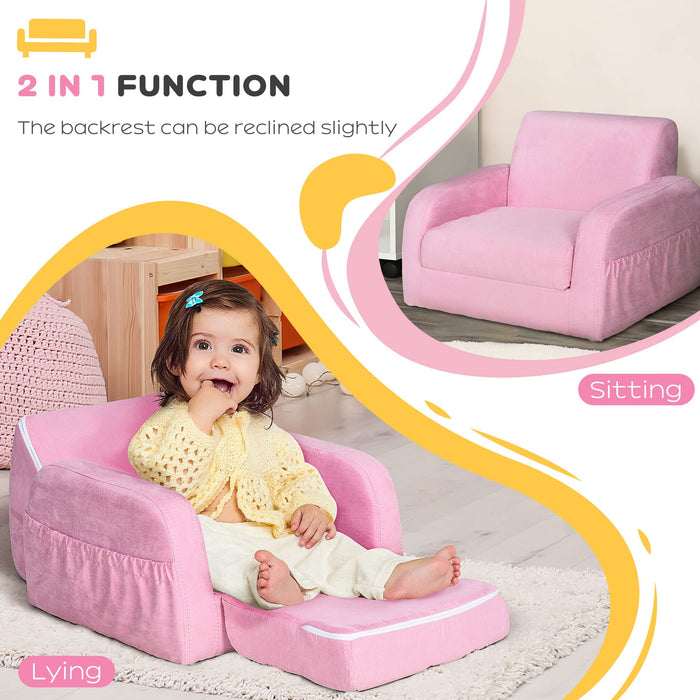 HOMCOM Kids Sofa Pink 380 x 47 mm