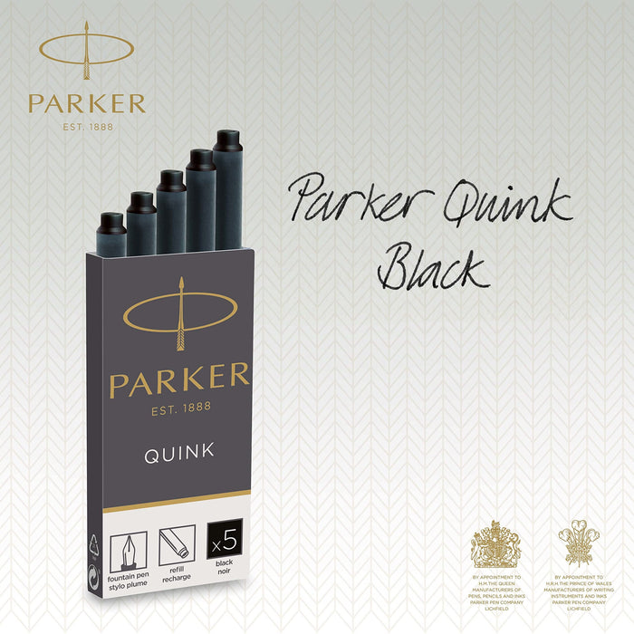 Parker 1950206 Fountain Pen Refill Black Pack of 10