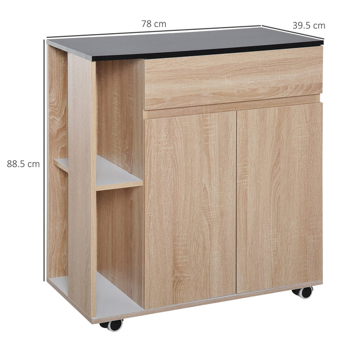 HOMCOM Kitchen Cart Particle Board Brown 395 x 885 mm