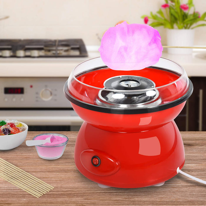 HOMCOM Cotton Candy Maker Stainless Steel Red