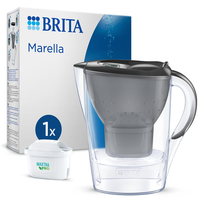 BRITA Marella 1051121 Water Filter Jug 2.4 L Graphite including MAXTRA PRO All-in-1 cartridge