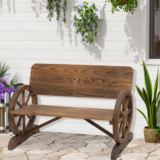 OutSunny Garden Bench Fir Wood Brown 580 x 800 mm