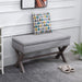 HOMCOM Elegant Ottoman Stool Grey