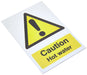 Warning Sign Hot Water Vinyl 20 x 15 cm