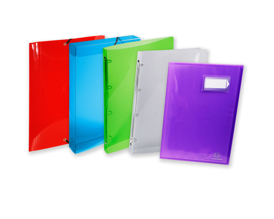 Exacompta 3 Flap Folder 59700E A3 Assorted Polypropylene 32 x 44 cm Pack of 10