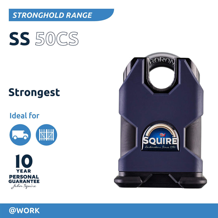 SQUIRE Padlock SS50CS Hardened Borron Alloy