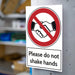 Trodat Health and Safety Sign Please do not shake hands Aluminium 20 x 30 cm