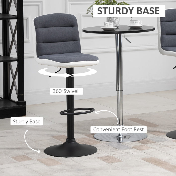 HOMCOM Armless Bar Stool Black Pack of 2