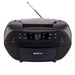 Groov-e Traditional Boombox CD and Cassette Player with Radio Black