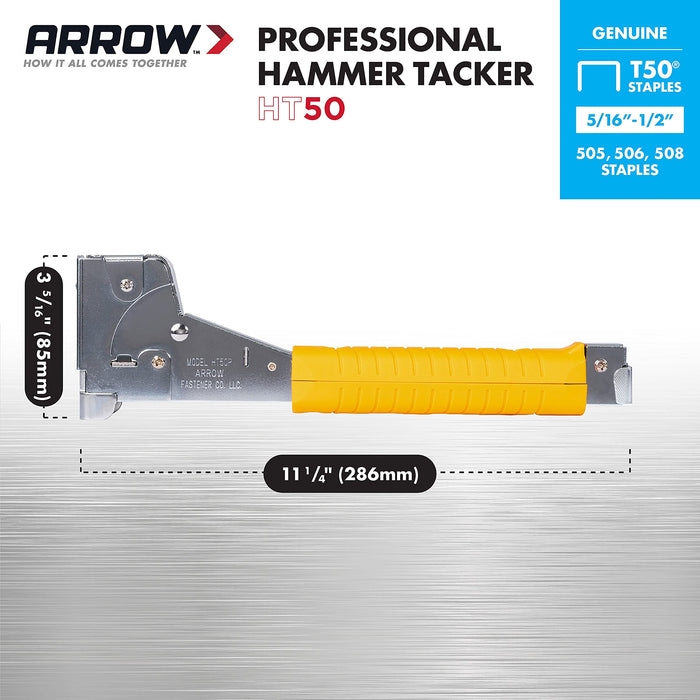 Arrow HT50 Heavy Duty Hammer Tacker Grey