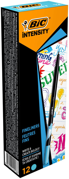 BIC Intensity Fineliner Pen Fine 0.4 mm Turquoise Pack of 12