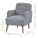 HOMCOM Armchair Light Grey PL (Polyester), Eucalyptus Wood, Sponge