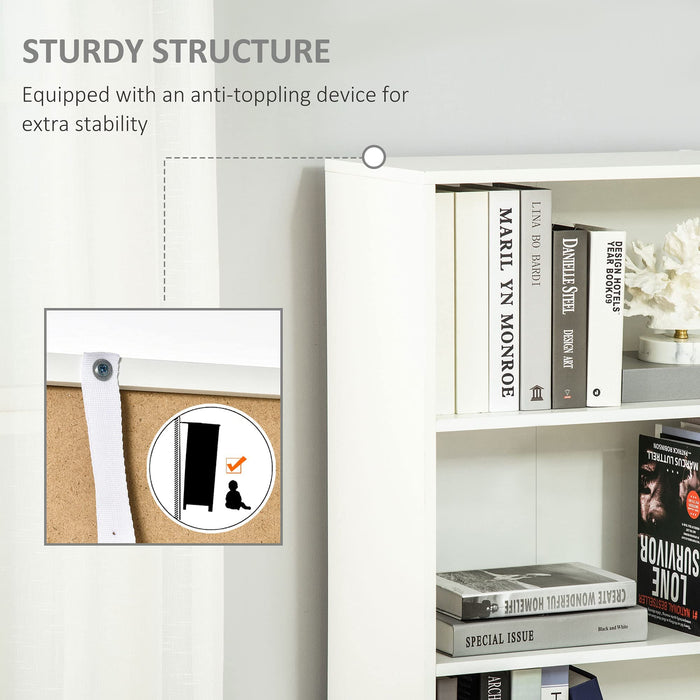 HOMCOM Bookcase White 290 x 590 x 1,800 mm