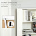 HOMCOM Bookcase White 290 x 590 x 1,800 mm