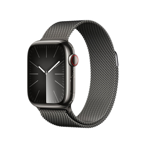 Apple Watch Series 9 (GPS + Cellular) - 41 mm - graphite stainless steel - smart watch with milanese loop - 64 GB - Wi-Fi, LTE, UWB, Bluetooth - 4G - 42.3 g