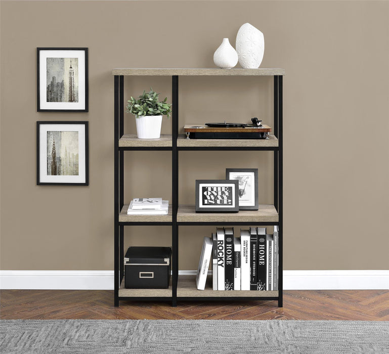 Alphason Elmwood Bookcase 9650096PCOM 800 x 300 x 1135 mm Distressed Grey Oak