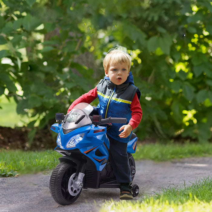 HOMCOM Kids 6V Electric Pedal Motorcycle Ride-On Toy Blue